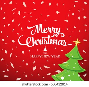 Christmas greeting card. Merry Christmas and happy new year