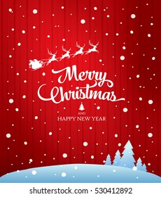 Christmas greeting card. Merry Christmas and happy new year