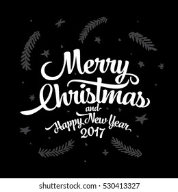 Christmas greeting card. Merry Christmas and happy new year