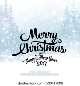 Christmas greeting card. Merry Christmas and happy new year