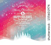 Christmas Greeting Card. Merry Christmas lettering