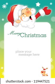 Christmas Greeting Card. Merry Christmas Lettering, Vector Illustration