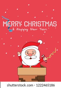 Christmas Greeting Card. Merry Christmas lettering, vector illustration