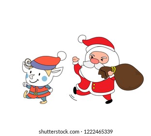 Christmas Greeting Card. Merry Christmas lettering, vector illustration