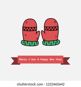 Christmas Greeting Card. Merry Christmas lettering, vector illustration