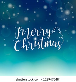 Christmas greeting card. Merry Christmas lettering, vector illustration
