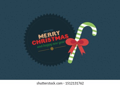 Christmas Greeting Card. Merry Christmas lettering with Christmas 