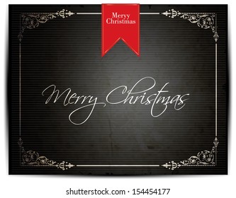 Christmas Greeting Card. Merry Christmas lettering, vector illustration