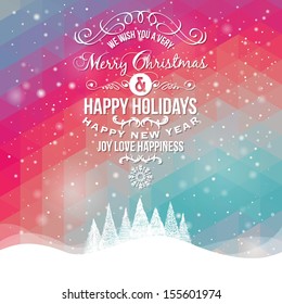 Christmas Greeting Card. Merry Christmas lettering