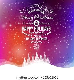 Christmas Greeting Card. Merry Christmas lettering