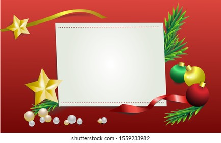 Christmas Greeting Card. Merry Christmas lettering, vector illustration.-เวกเตอร์