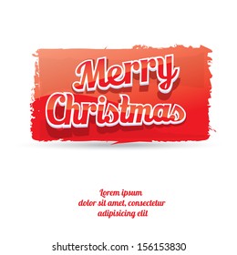 Christmas Greeting Card. Merry Christmas lettering, vector illustration