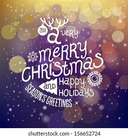 Christmas Greeting Card. Merry Christmas lettering 