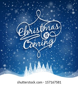 Christmas Greeting Card. Merry Christmas lettering 