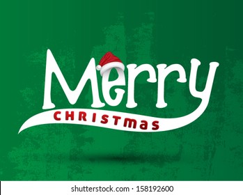 Christmas Greeting Card. Merry Christmas lettering, vector illustration 
