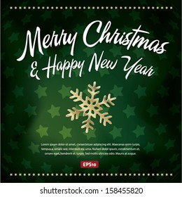 Christmas Greeting Card. Merry Christmas lettering, New year, vector illustration