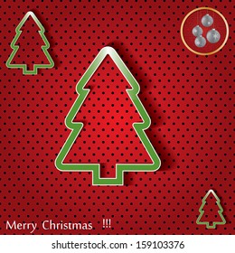 Christmas Greeting Card. Merry Christmas lettering, vector illustration