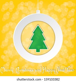 Christmas Greeting Card. Merry Christmas lettering, vector illustration