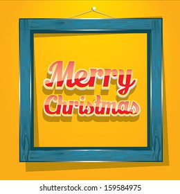 Christmas Greeting Card. Merry Christmas lettering, vector illustration. christmas background for design