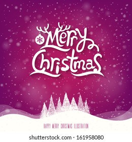 Christmas Greeting Card. Merry Christmas lettering 