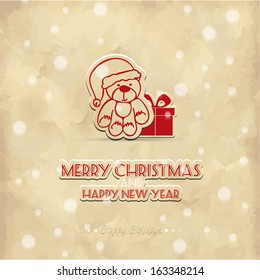 Christmas Greeting Card. Merry Christmas lettering, vector illustration
