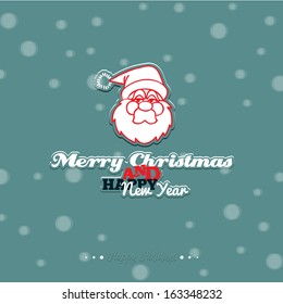 Christmas Greeting Card. Merry Christmas lettering, vector illustration
