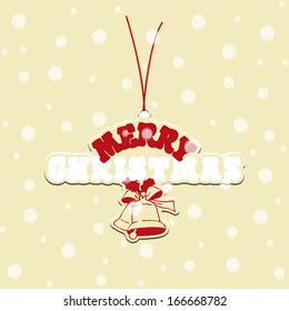 Christmas Greeting Card. Merry Christmas lettering, vector illustration