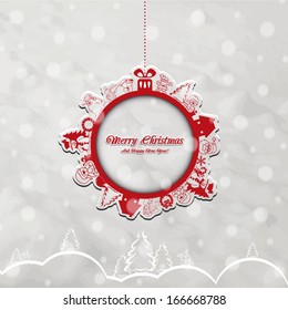 Christmas Greeting Card. Merry Christmas lettering, vector illustration