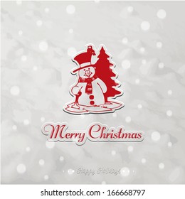 Christmas Greeting Card. Merry Christmas lettering, vector illustration