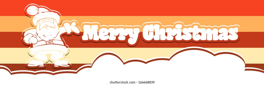 Christmas Greeting Card. Merry Christmas lettering, vector illustration