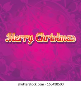 Christmas Greeting Card. Merry Christmas lettering, vector illustration. christmas background for design