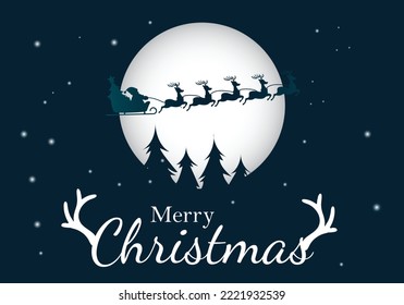 Christmas Greeting Card. Merry Christmas lettering, vector illustration