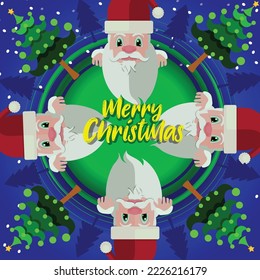 Christmas Greeting Card. Merry Christmas lettering, vector illustration