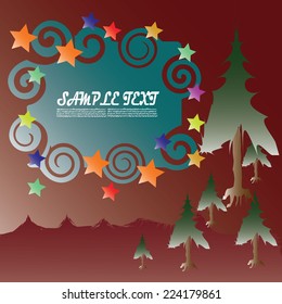 Christmas Greeting Card. Merry Christmas lettering, vector