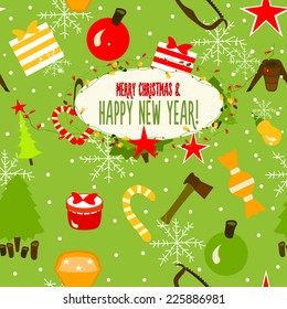 Christmas Greeting Card. Merry Christmas lettering