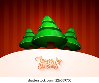 Christmas greeting card, merry christmas lettering, vector illustration