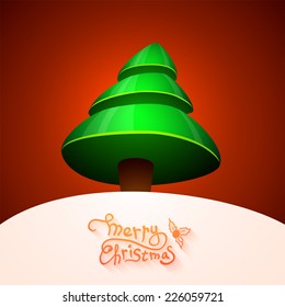 Christmas greeting card, merry christmas lettering, vector illustration