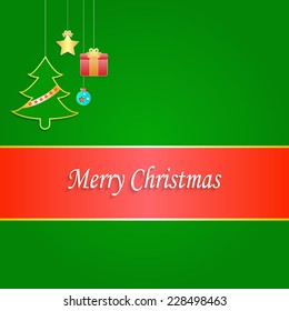 Christmas Greeting Card. Merry Christmas lettering, vector illustration 