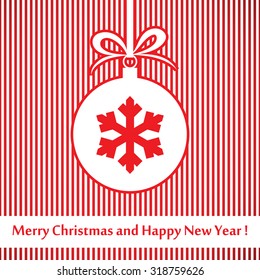 Christmas Greeting Card. Merry Christmas lettering, vector illustration