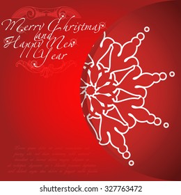 Christmas Greeting Card. Merry Christmas lettering, vector illustration