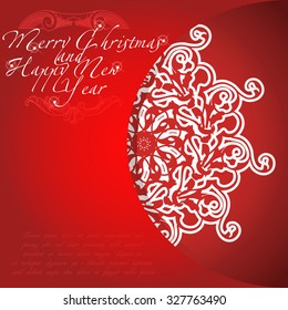 Christmas Greeting Card. Merry Christmas lettering, vector illustration