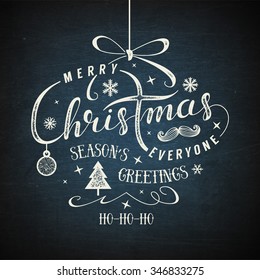 Christmas Greeting Card. Merry Christmas lettering