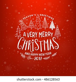 Christmas Greeting Card. Merry Christmas lettering