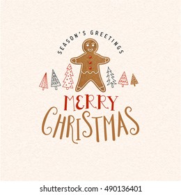 Christmas Greeting Card. Merry Christmas lettering