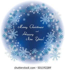 Christmas Greeting Card. Merry Christmas lettering, vector illustration