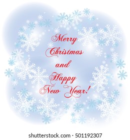 Christmas Greeting Card. Merry Christmas lettering, vector illustration