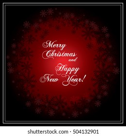Christmas Greeting Card. Merry Christmas lettering, vector illustration.
