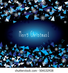 Christmas Greeting Card. Merry Christmas lettering, vector illustration.