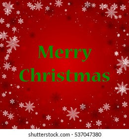 Christmas Greeting Card. Merry Christmas lettering, vector illustration