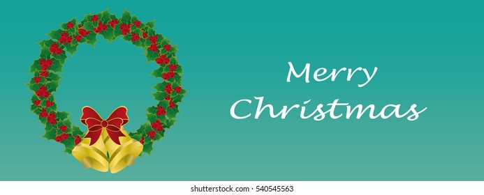 Christmas Greeting Card. Merry Christmas lettering, vector illustration